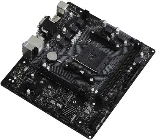 ASRock B550M - HDV Micro ATX Motherboard, AMD B550 Chipset, 2 x DDR4 DIMM Slots, Socket AM4 Socket, 7.1 CH HD Audio, Gigabit LAN, 6 Power Phase Design, 1 PCIe 4.0 x16, Black | 90 - MXBDJ0 - A0UAYZ - Vektra Computers LLC ASRock B550M - HDV Micro ATX Motherboard, AMD B550 Chipset, 2 x DDR4 DIMM Slots, Socket AM4 Socket, 7.1 CH HD Audio, Gigabit LAN, 6 Power Phase Design, 1 PCIe 4.0 x16, Black | 90 - MXBDJ0 - A0UAYZ - Vektra Computers LLC